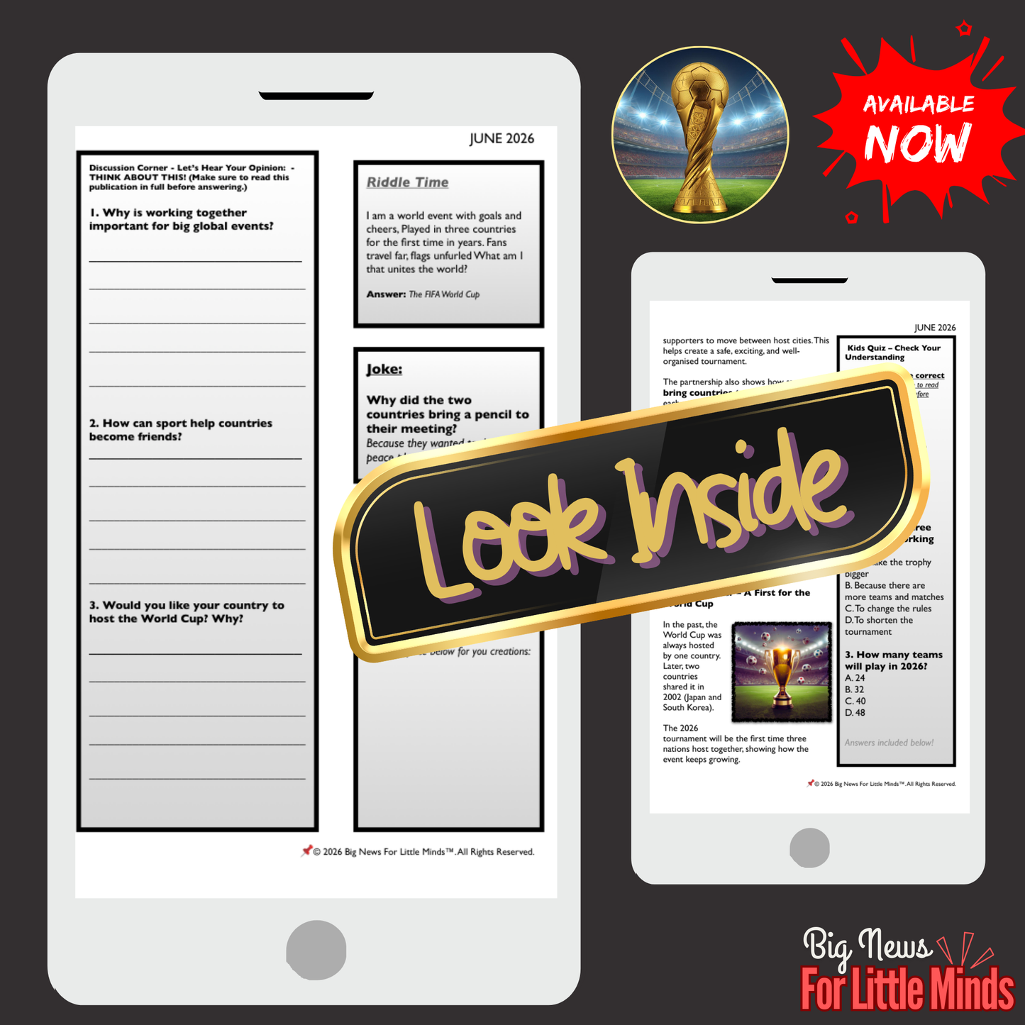 Football First Ever 3-Nation World Cup: 2026 Kids' Article Pack (USA, Canada & Mexico)