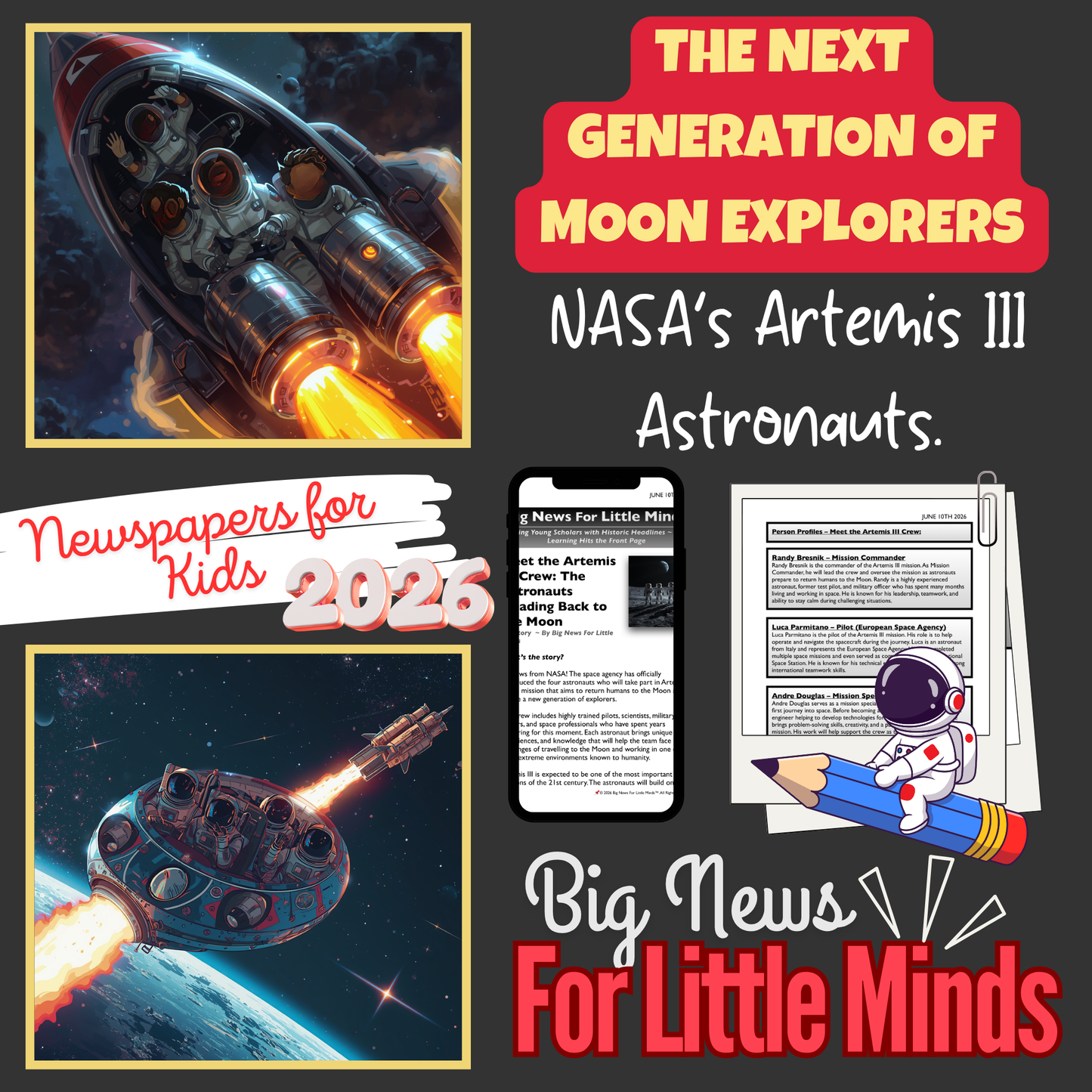 Study NASA’s Artemis III Astronauts: Article, Activities, Quiz & Critical Thinking Pack!