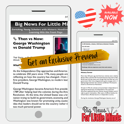 Washington & Trump Compared: 4th July Special Lesson: America Turns 250! Fun Pack