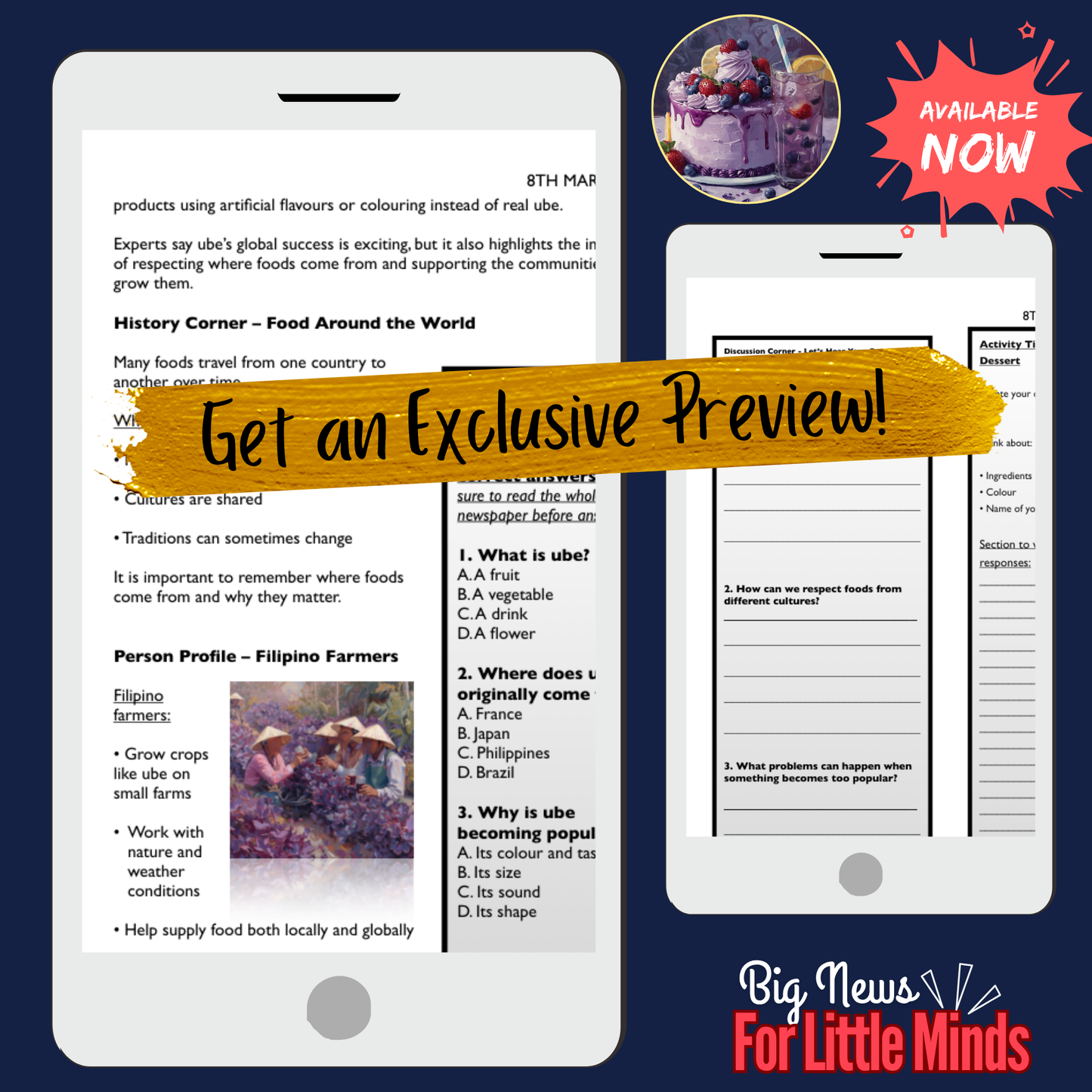 Ube Goes Global, But Farmers Face New Challenges: Kids Article Pack on Ube's Trend!