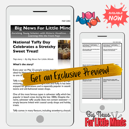 National Taffy Day Talks about The Story Behind Saltwater Taffy: Article, Activities & Quiz
