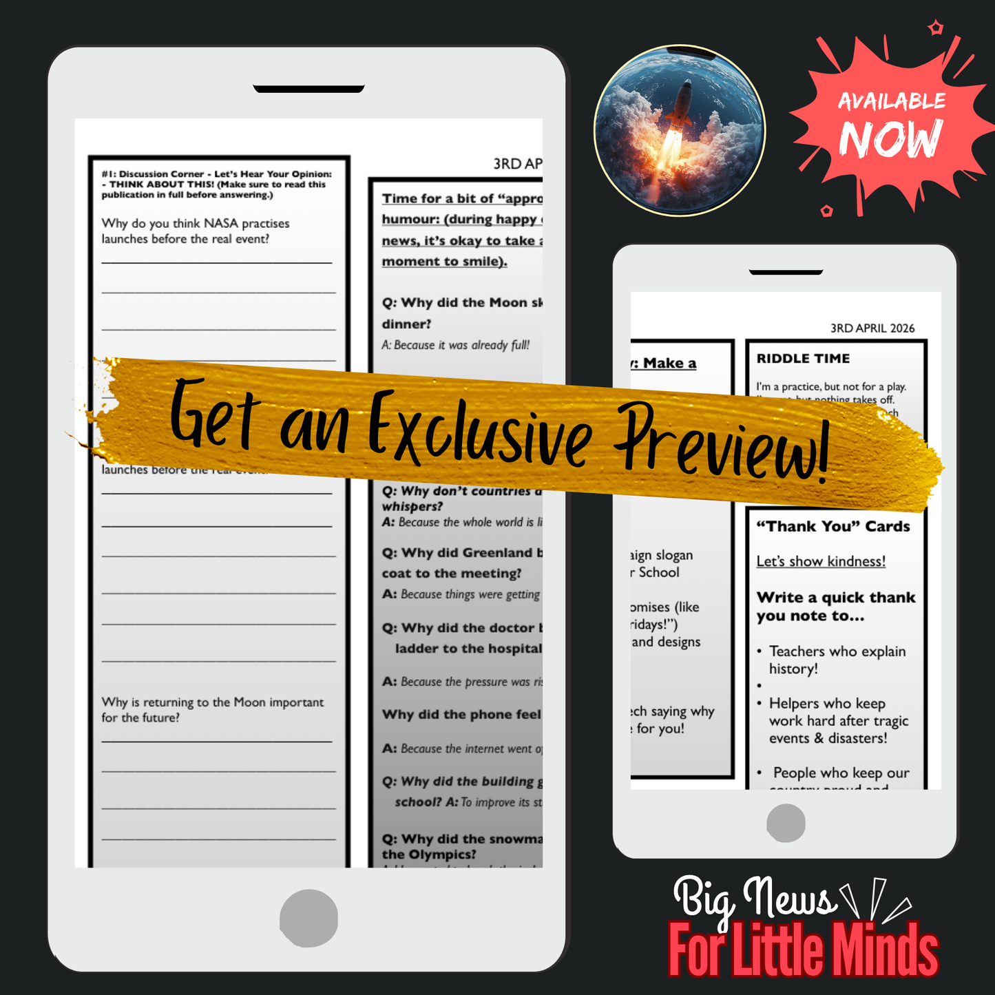 Artemis II Day-by-Day Guide: Timeline, Splashdown, Facts & Activities in Article Pack!