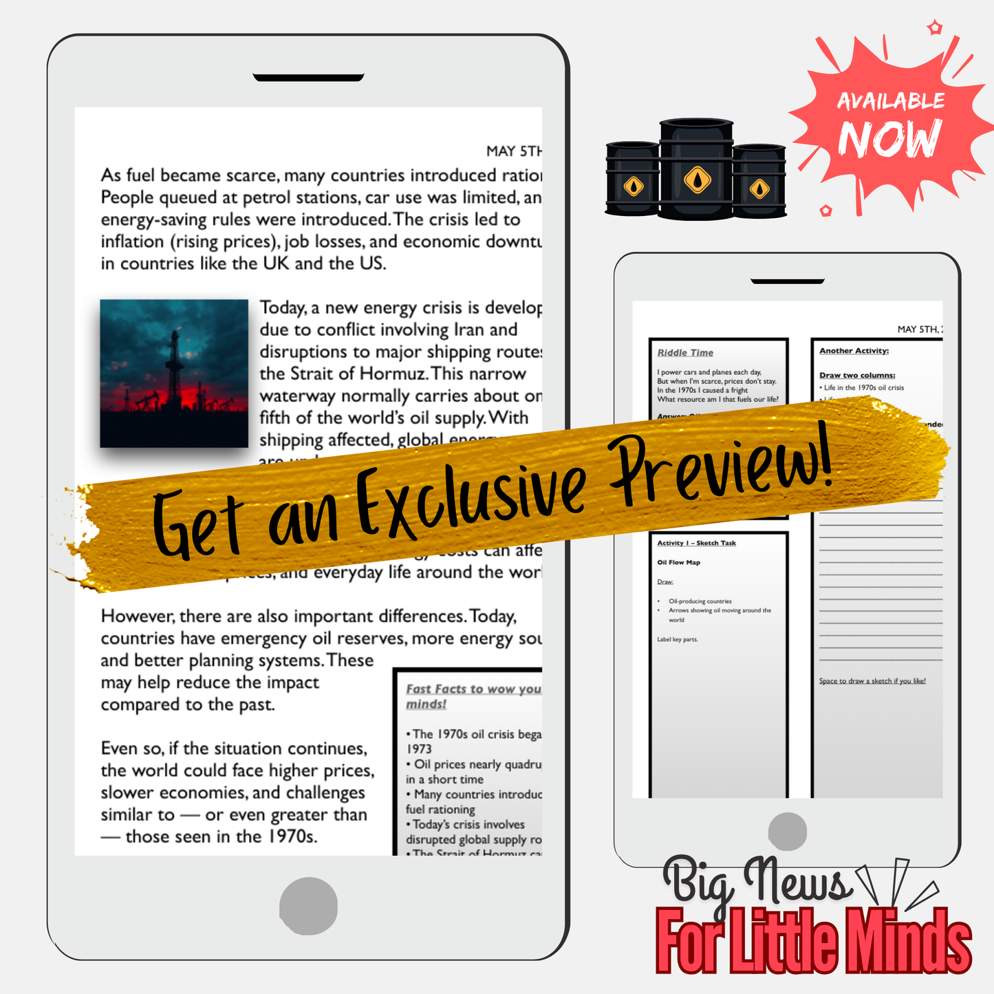 Energy Shock: What Was 1970s Oil Crisis & Could It Happen Again? Article & Activities!