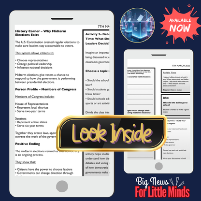 The 2026 United States Midterm Elections: Kids Article & Freebie Package!