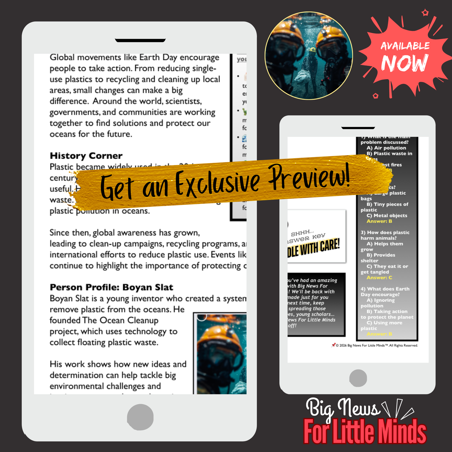 Earth Day Highlight: the Plastic Pollution Problem on Marine Life! (Kids Article Pack)