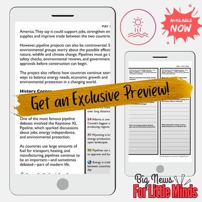 New Canada–US Oil Pipeline Moves Closer to Reality: Reading, DIY & Writing Activities