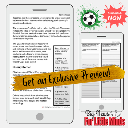 World Cup 2026: Get to Know 3 MASCOTS in 1 Soccer Tournament: Article & Activities!