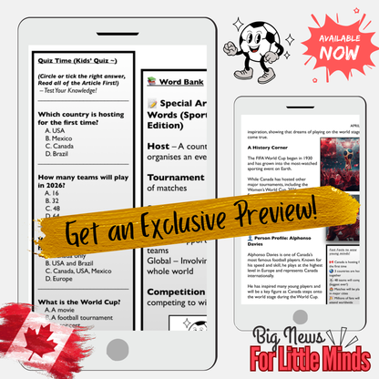 World Cup 2026 Comes to Canada for the First Time (History) - Article & Activity Pack!