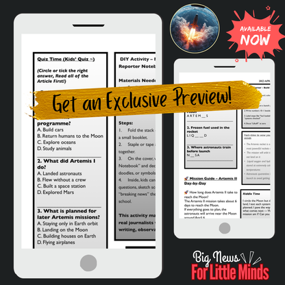 Artemis II Day-by-Day Guide: Timeline, Splashdown, Facts & Activities in Article Pack!