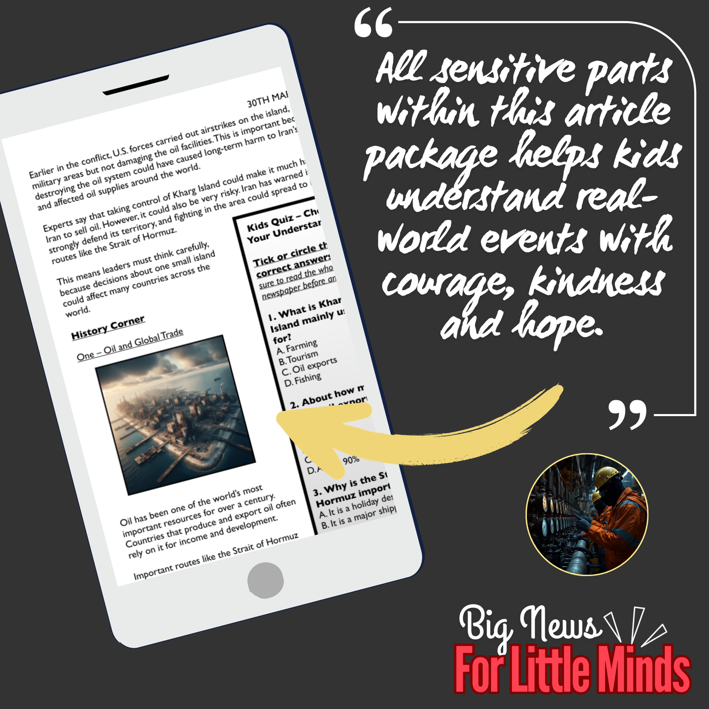 Kharg Island: Oil Lifeline Trump Wants (Iran War)! Why It Matters Most: Kids Article Pack