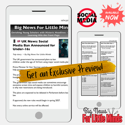 UK Social Media Ban: Under 16s in 2027! Article, Activities, Quiz & Freebie Worksheets