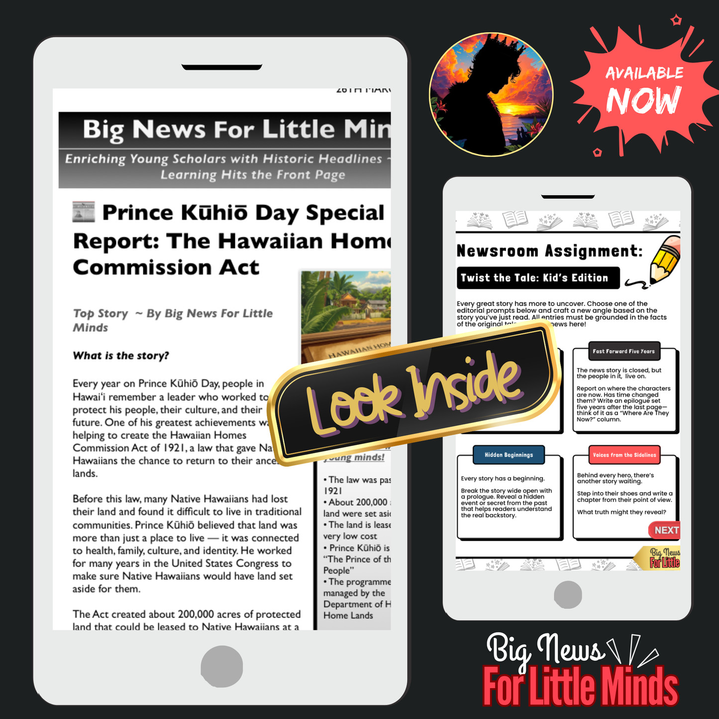 Prince Kūhiō and the Fight for Hawaiian Land Rights: Kids Article Pack & Freebies