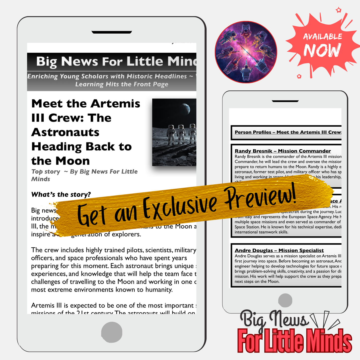 Study NASA’s Artemis III Astronauts: Article, Activities, Quiz & Critical Thinking Pack!