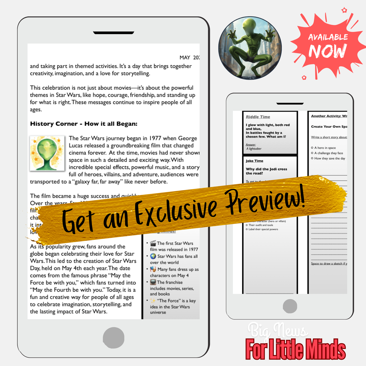 From 1977 to now: Star Wars Takes Over World Every May 4th...Why? Kids Article Pack!