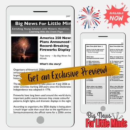 Story Behind America250’s Planned Fireworks Display: Article, Activities & Quiz Time!