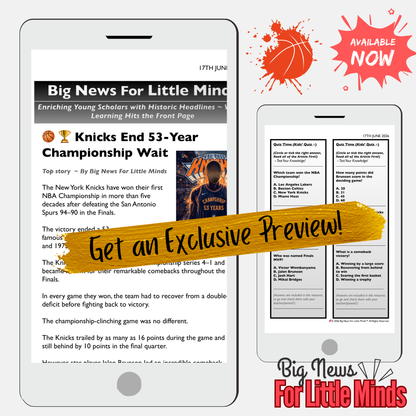 KNICKS END 53-YEAR CHAMPIONSHIP WAIT! Kids Article, Activities & Critical Thinking
