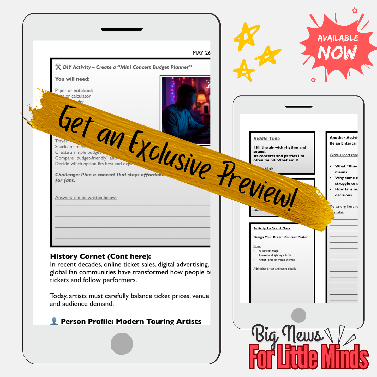 Blue Dot Fever — Why Some Concerts Are Struggling to Sell: Kids Newspaper & Activites