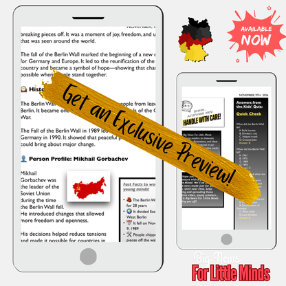 Fall of the Berlin Wall, November 9th Article Pack on History! Plus Freebie Worksheets!