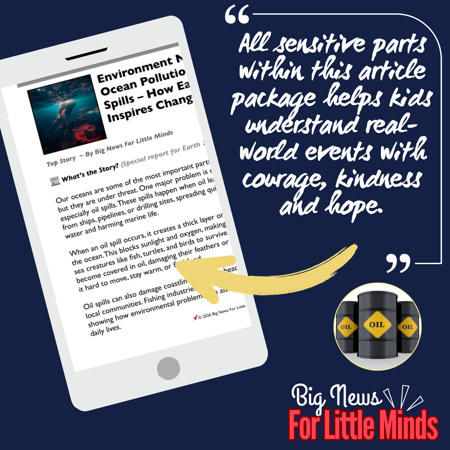 Ocean Pollution & Oil Spills: An Earth Day Article Package with Tasks & Poster Creating!