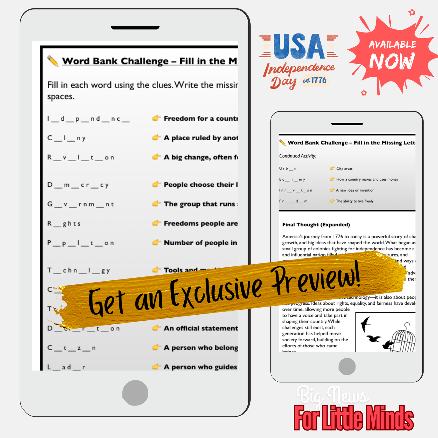 Same Nation, Different World: Would 1776 America recognise today? 4th July Package!