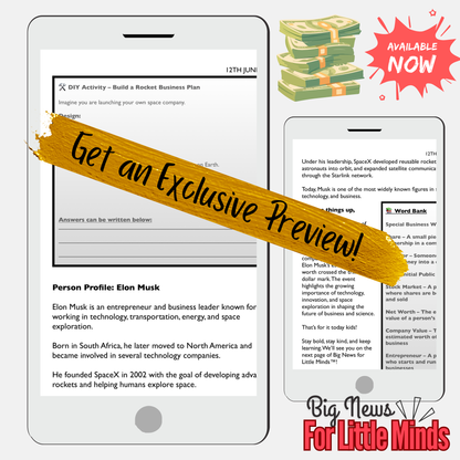 Elon Musk: World’s First Trillionaire! Article, Activities, Quiz & Critical Thinking (Lesson)