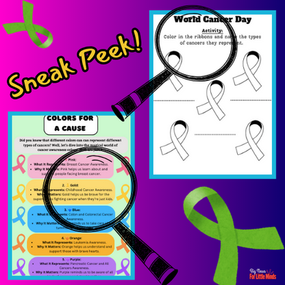 World Cancer Day: Meaning behind the Awareness Ribbons & Colour Activity Worksheet