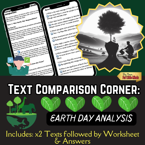 Compare & Contrast Two Texts on Earth Day – Text Pair with Worksheet & Answers