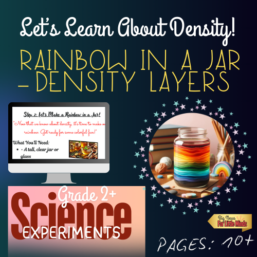 Rainbow in a Jar STEM Experiment: Complete Lesson Plan & Worksheet! Grade 2+