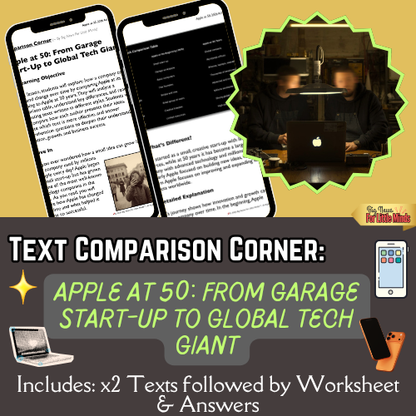 Apple at 50: From Garage to Global Giant: Compare & Contrast Texts, Table & Worksheet