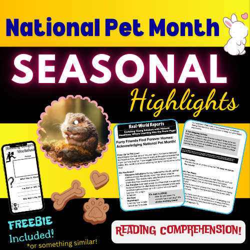 National Pet Month– Kids Article & Activity Pack for Animal Fun in May!