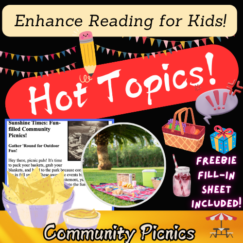 National Picnic Month – Community Picnic FUN in July for Kids! Mini Article & Activity