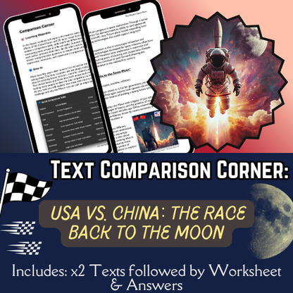 Compare & Contrast: USA vs China: The Modern Space Race: Texts, Worksheets & Answers)