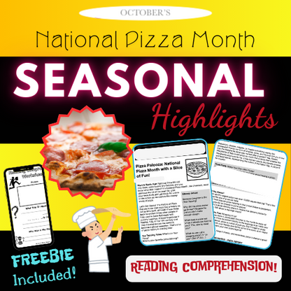 National Pizza Month – Kids Article & Activity Pack (Mini Reading & Learning Resource!)