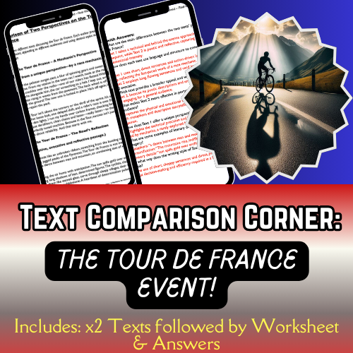 Tour de France: Compare & Contrast Texts, Author’s Point of View Lesson & Worksheet