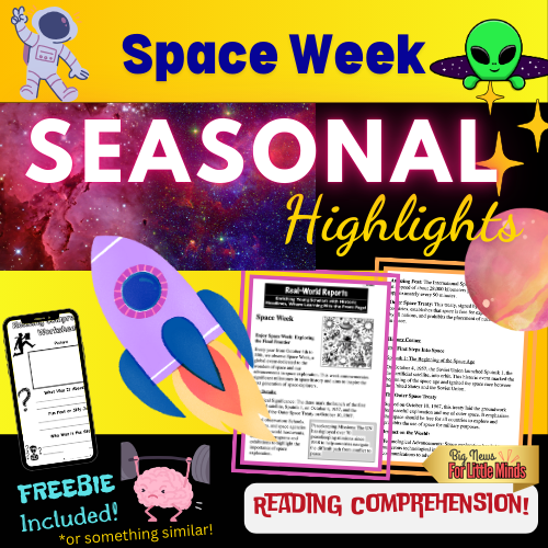 Space Week – Kids Article & Activity Pack for some Space Fun in October!