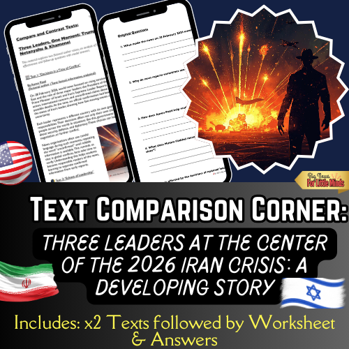 Iran 2026 Conflict: USA, Israel, Iran – Compare & Contrast Pack: Text & Worksheets!