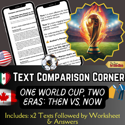 From One Host to Three: World Cup Text Comparison Pack: World Cup USA 2026!
