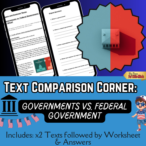 Governments vs. Federal Government: Who Does What? Compare & Contrast x2 Texts!