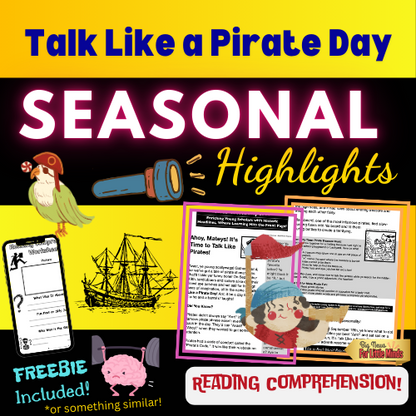 Talk Like a Pirate Day – Kids Mini Article & Activity Package for some September Fun!