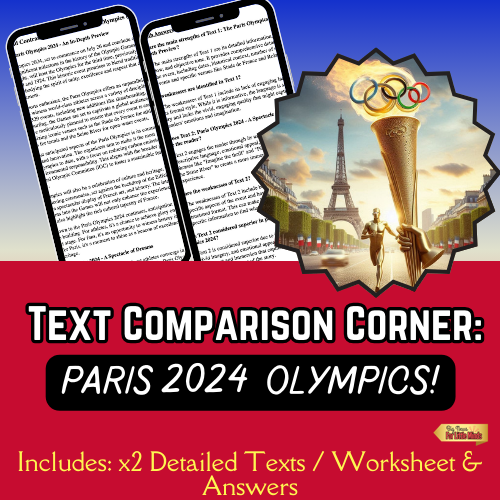 Paris Olympics English Worksheet: Tone, Style & Perspective: Compare & Contrast Lesson!
