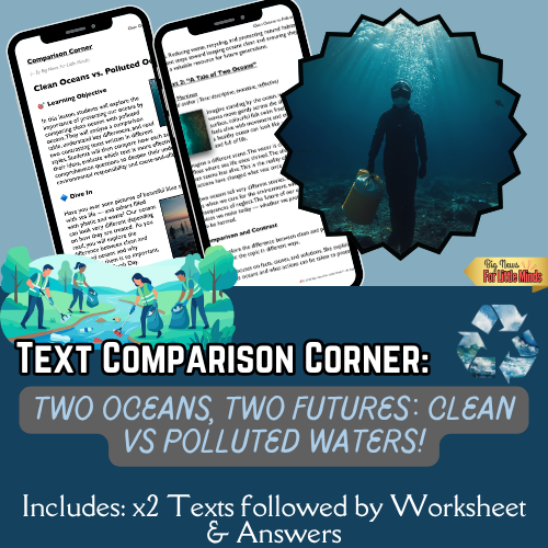 Clean vs Polluted Oceans: Compare & Contrast Pack: World Ocean Day & Earth Day!
