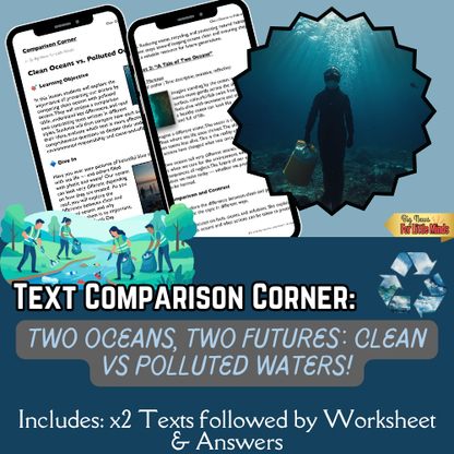 Clean vs Polluted Oceans: Compare & Contrast Pack: World Ocean Day & Earth Day!