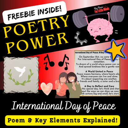 International Day of Peace Poem with FREEBIE Poetry Points & Extras X2 Pages!