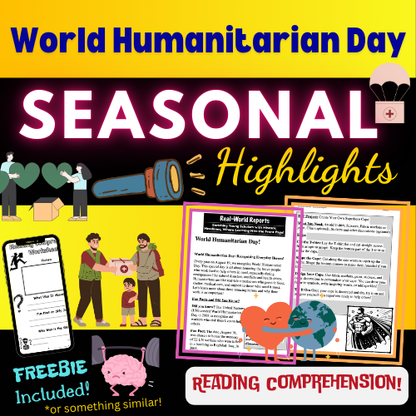 World Humanitarian Day – Kids Mini Article & Activity Pack (Ages 8–12) Reading Pack!