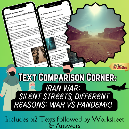 Iran War 2026 vs Pandemic Life: Compare, Contrast & Analysis on Texts & Worksheet!