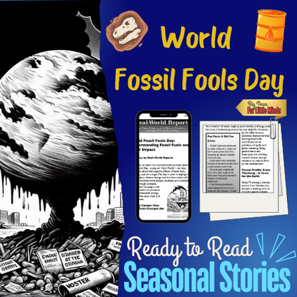 Fossil Fools’ Day: A Wake-Up Call on Fossil Fuels – Kids Article Pack & Freebie Worksheets