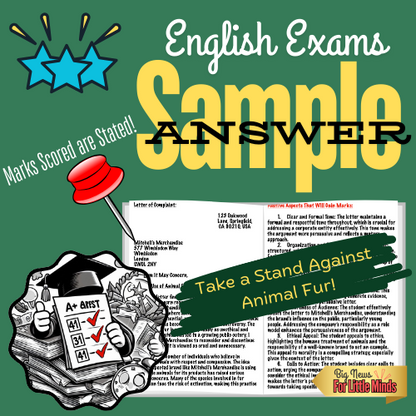 Stand Against Animal Fur: Persuasive Letter Writing & Analysis for: ELA & GCSEs English