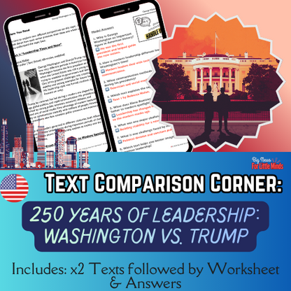 Washington vs. Trump, America at 250 Years! Compare & Contrast Texts & Worksheets