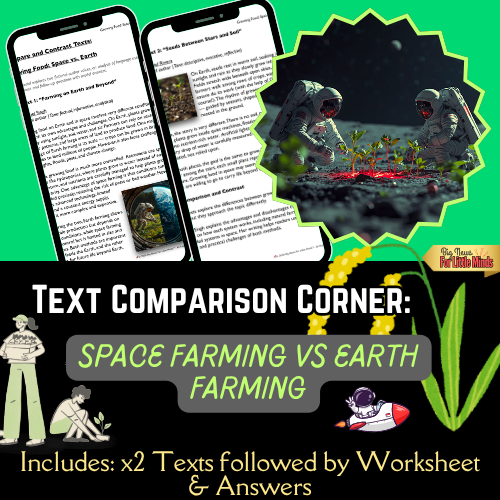 Space Farming vs. Earth Farming: Compare & Contrast Pack: Texts, Worksheet & Answers