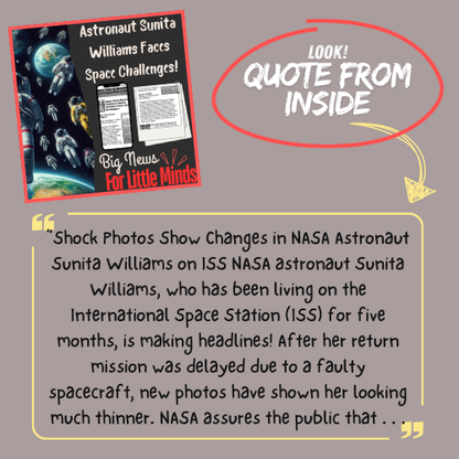 Sunita Williams: Astronaut Challenges in Space – Article Pack for Women's History Month